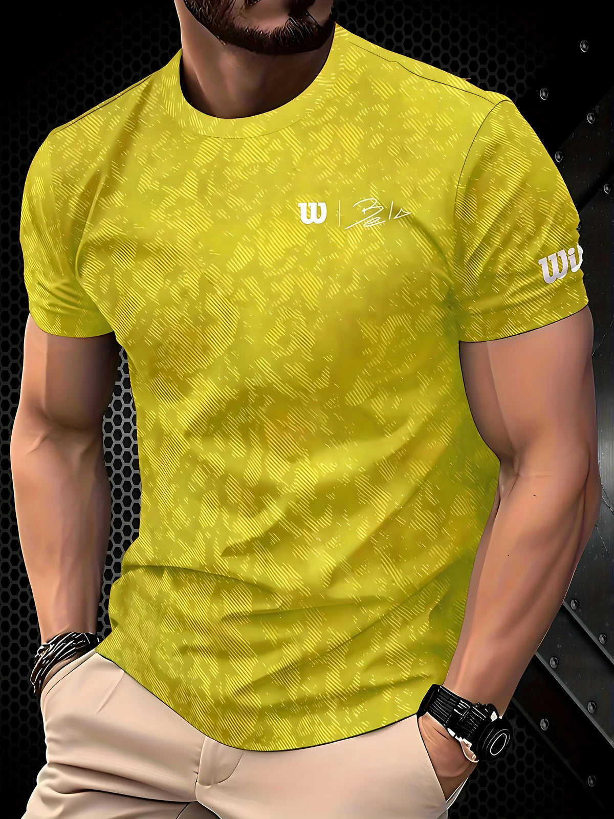T Shirt for Man Men's Black and Golden Casual T-shirt Printed with "King" Crown + Arm Pattern Clothing Light Luxury Personality