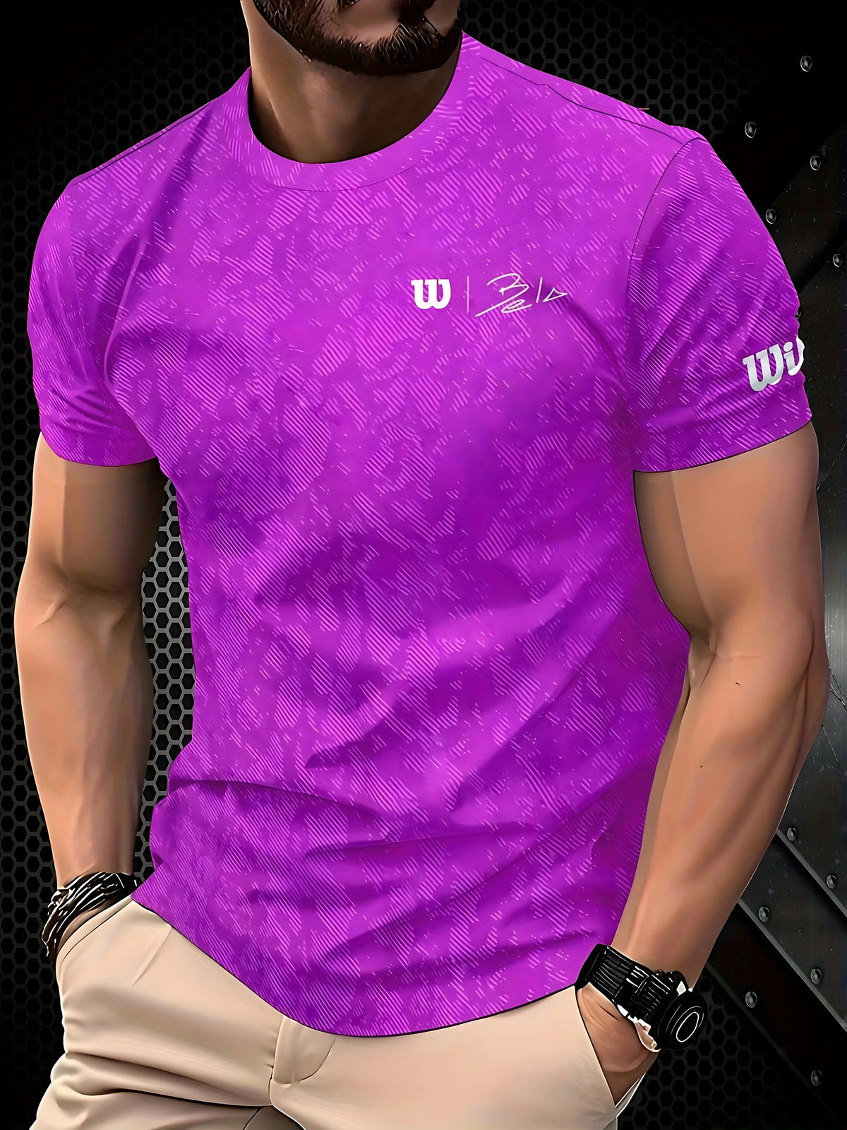 T Shirt for Man Men's Black and Golden Casual T-shirt Printed with "King" Crown + Arm Pattern Clothing Light Luxury Personality
