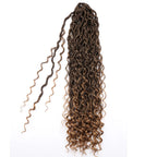 Synthetic Goddess Locs Crochet Hair Braids Curly Faux Locs Braiding Hair Extensions Wig For Women Black Hippie Boho Style