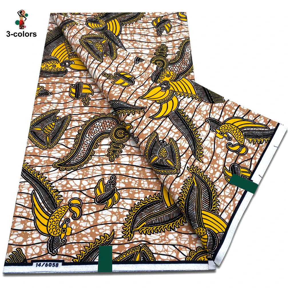 New Arrival High Quality Original 100% Cotton Wax Print Guaranteed Veritable Ankara African Real Wax Fabric Soft Pagne for Dress