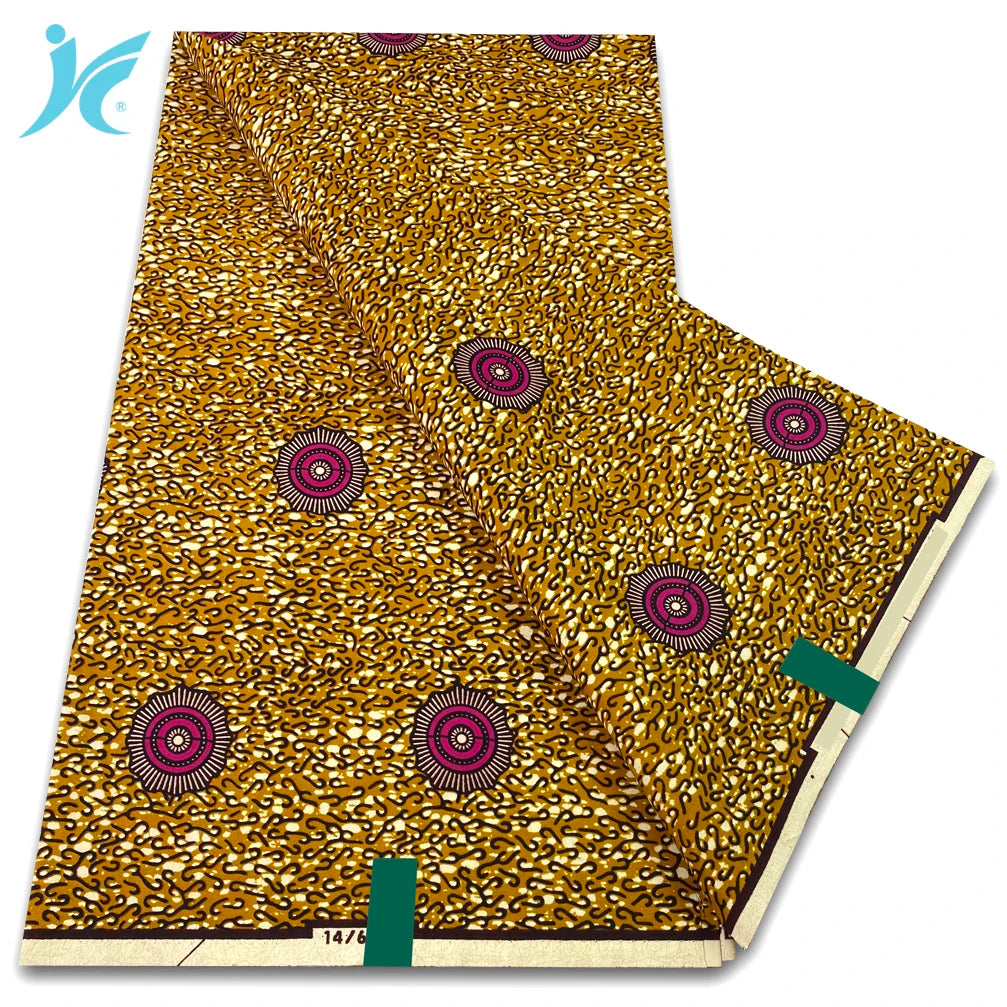 Ankara Wax Fabric 6 Yards High Quality African Wax Print Fabric 100% Cotton Soft Dutch Hollandais Fabric for Men&Women Dresses