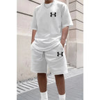 2026 Men's Sporty Suit Set, Including Short Shirt and Sports Shorts, Two Casual Suits