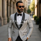 Mens 3 Piece Tuxedo Suit Slim Fit Suits for Men Two Button Wedding Prom Tuxedo Shawl Lapel Blazer Vest Pants Set costumes hommes