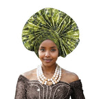 Exaggerated Fan-shaped Auto Gele Alrady Made Headtie for Women African Lady Headwraps Wedding Party Head Ties Female Turban Cap