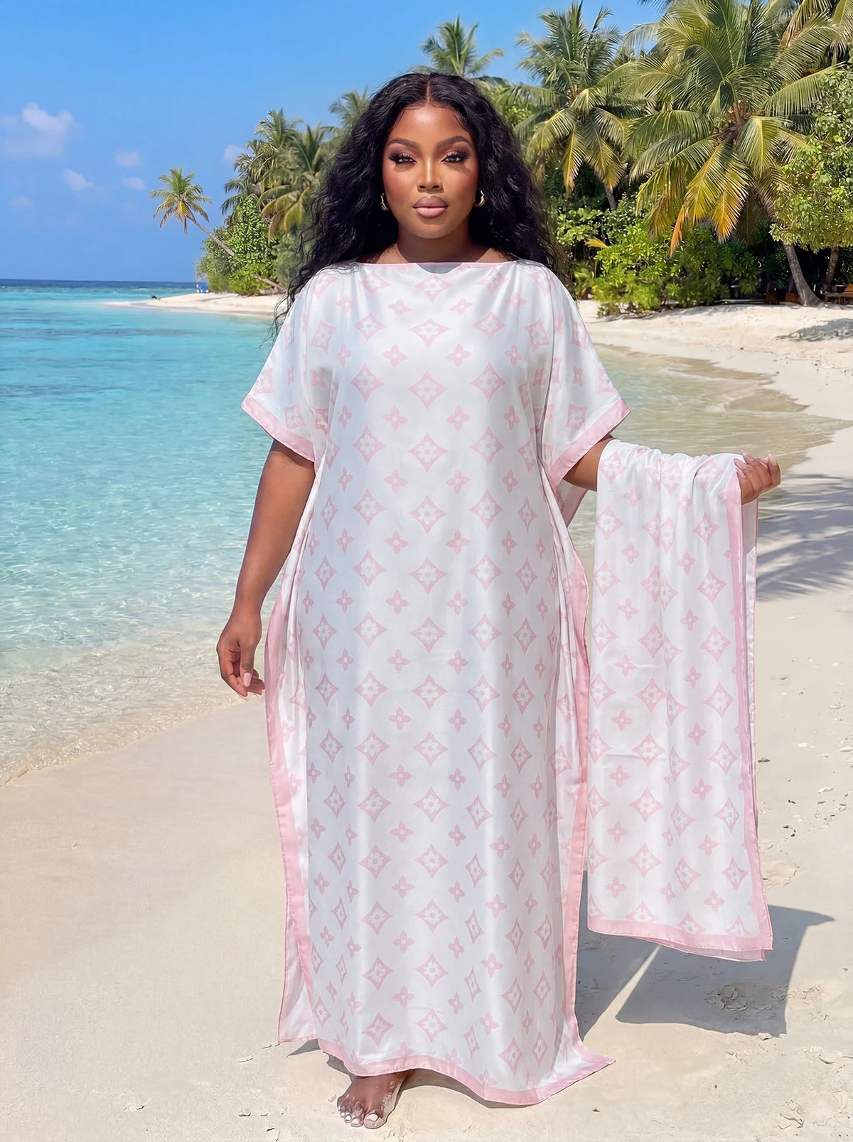 Muslim Dress Lady Party European Clothes American Clothing Abaya Dubai Maxi African Design Loose Print Robe Gowns