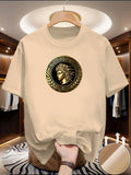 Men's Side face beauty print T-shirt Summer Outdoor Casual Sports Quick Drying Short Sleeve Top Europe Size Men Clothing for Son