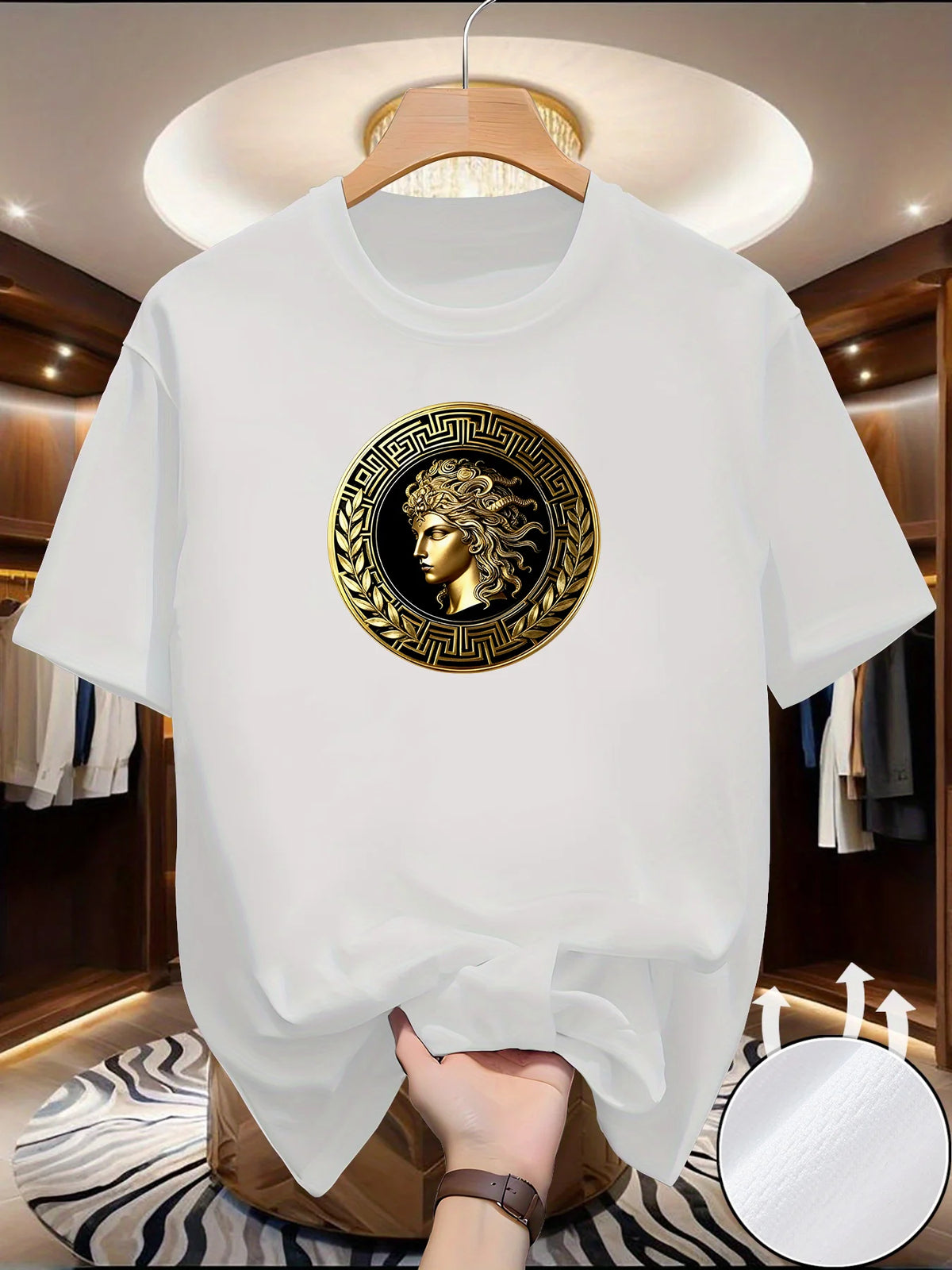 Men's Side face beauty print T-shirt Summer Outdoor Casual Sports Quick Drying Short Sleeve Top Europe Size Men Clothing for Son