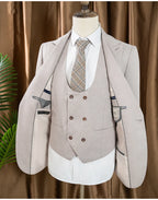 Elegant Man Suits High Quality 3 Piece (Jacket + Vest + Pants) Slim Fit Formal Office and Leisure Banquet Groom's Suit
