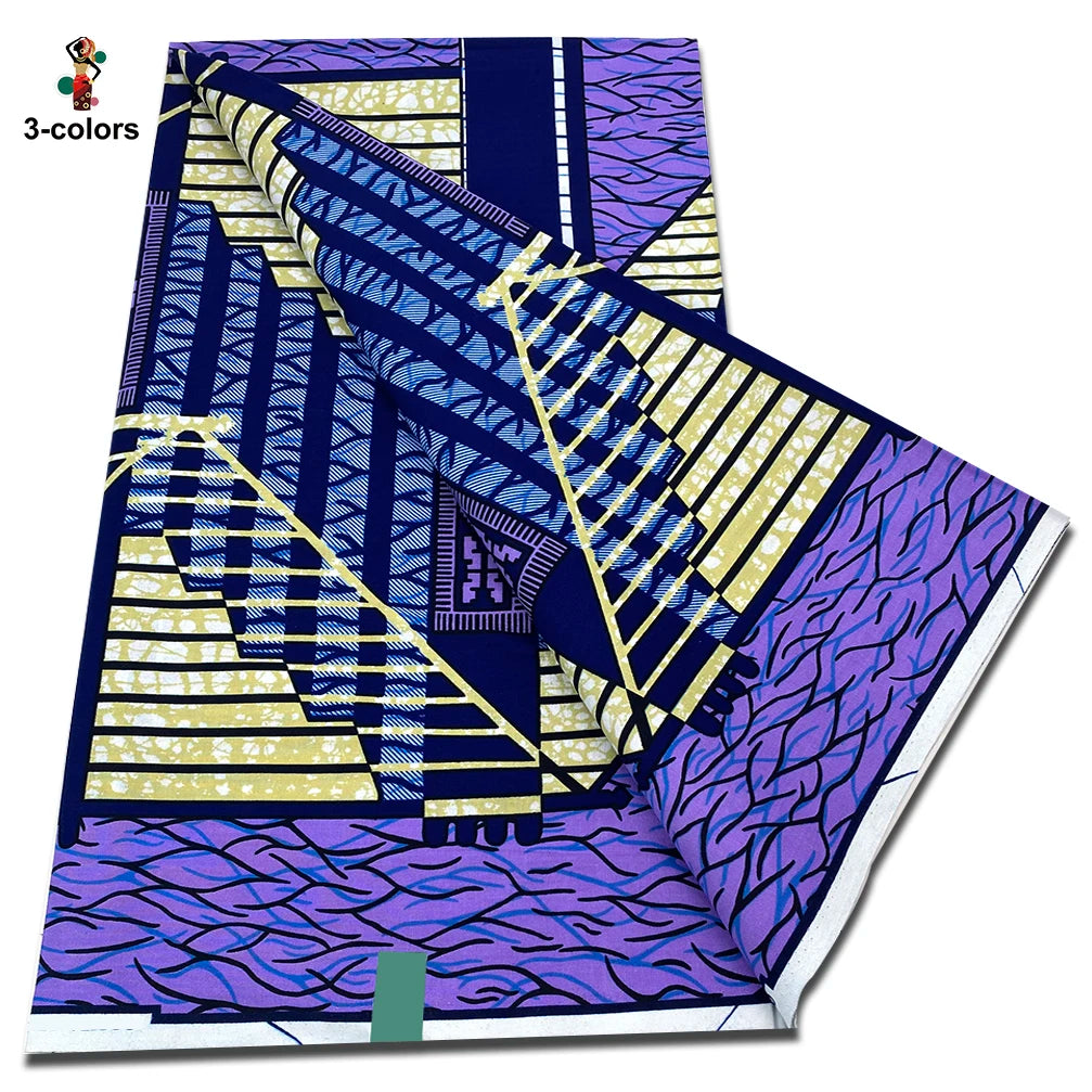 New Arrival High Quality Original 100% Cotton Wax Print Guaranteed Veritable Ankara African Real Wax Fabric Soft Pagne for Dress