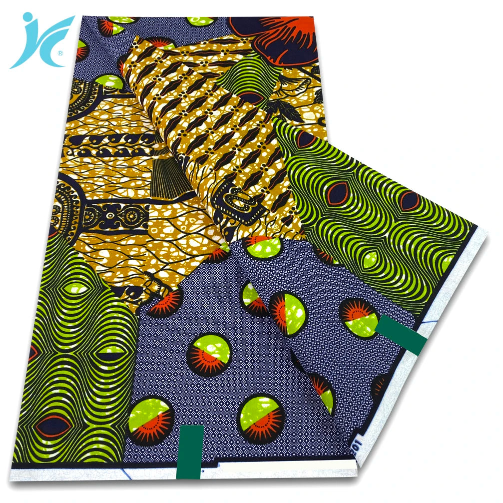 Ankara Wax Fabric 6 Yards High Quality African Wax Print Fabric 100% Cotton Soft Dutch Hollandais Fabric for Men&Women Dresses