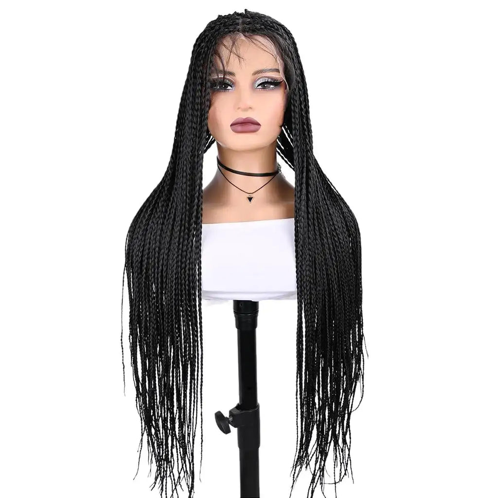 Synthetic Full Lace Wig Braided Wigs For Black Women Cornrow Box Wig Braid 36 Inches Braiding Hair Knotless Box Braids Wigs