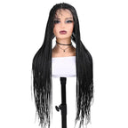Synthetic Full Lace Wig Braided Wigs For Black Women Cornrow Box Wig Braid 36 Inches Braiding Hair Knotless Box Braids Wigs