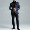Elegant Suits For Men 2026 Luxury Slim Fit Single Breasted Peak Lapel 2 Piece Jacket Pants Full Sets Customzied Male Clothing
