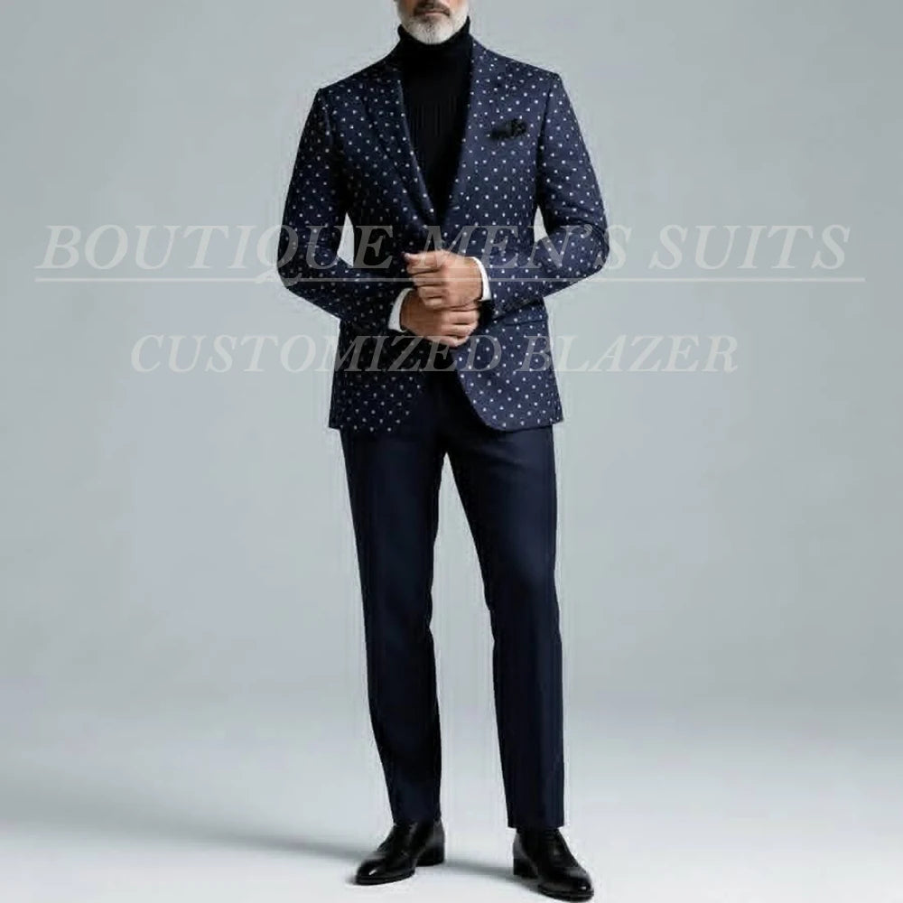 Elegant Suits For Men 2026 Luxury Slim Fit Single Breasted Peak Lapel 2 Piece Jacket Pants Full Sets Customzied Male Clothing