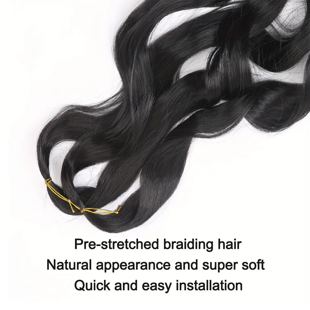 French Curls Braiding Hair Synthetic Hair Spiral Curls Braids Hair Pre Stretched Loose Wave Braiding Hair Extensions For Women