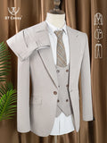 Elegant Man Suits High Quality 3 Piece (Jacket + Vest + Pants) Slim Fit Formal Office and Leisure Banquet Groom's Suit