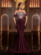 Caroline Charming Mermaid Evening Dresses for Women Off the Shoulder Lace Appliques Saudi Arabric Vestidos De Fiesta Customized