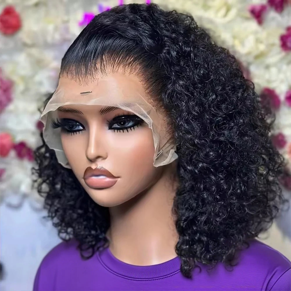 Deep Wave 13X6 Hd Lace Frontal Wig For Women 250% Vietnamese Water Curly 13x4 Lace Front Wig Short Bob Glueless Wigs Human Hair Natural Color