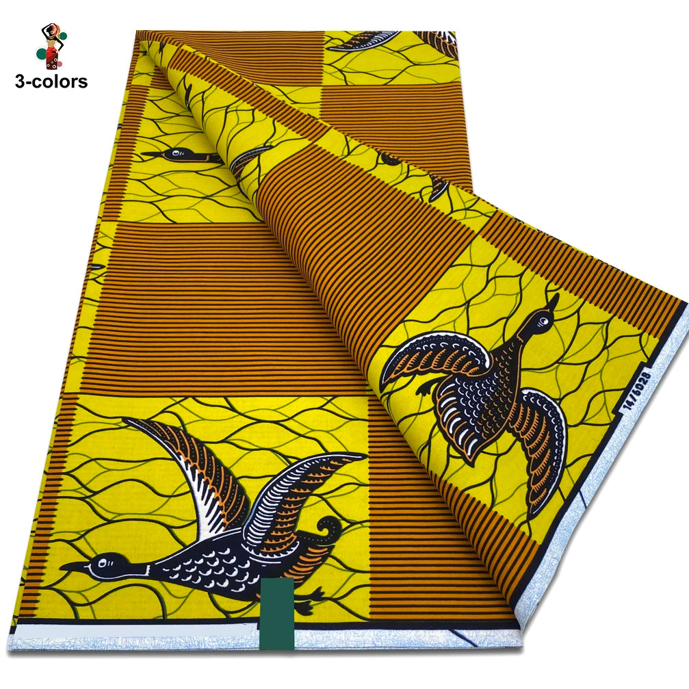 New Arrival High Quality Original 100% Cotton Wax Print Guaranteed Veritable Ankara African Real Wax Fabric Soft Pagne for Dress