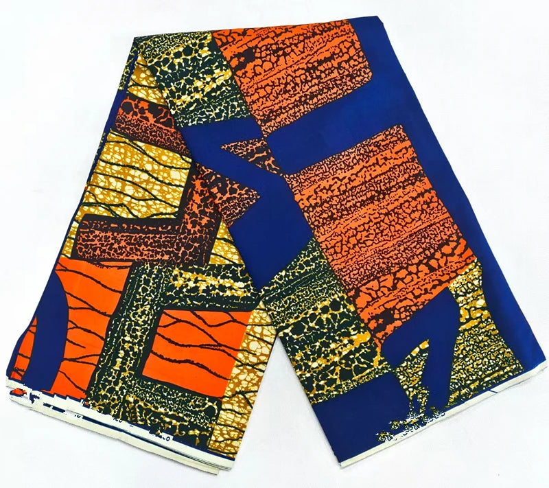 Veritable Soft Real  6yards For Party Dress Africna Wax Print Fabric Pagne Wax Material DIY Dress 100% Cotton