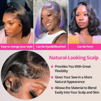 250% Density Glueless Bone Straight 13x6 Short Bob Half Lace Front Wig HD Frontal Braided Black Human Hair Wigs