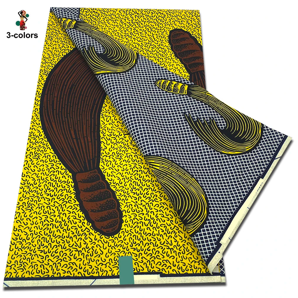 New Arrival High Quality Original 100% Cotton Wax Print Guaranteed Veritable Ankara African Real Wax Fabric Soft Pagne for Dress