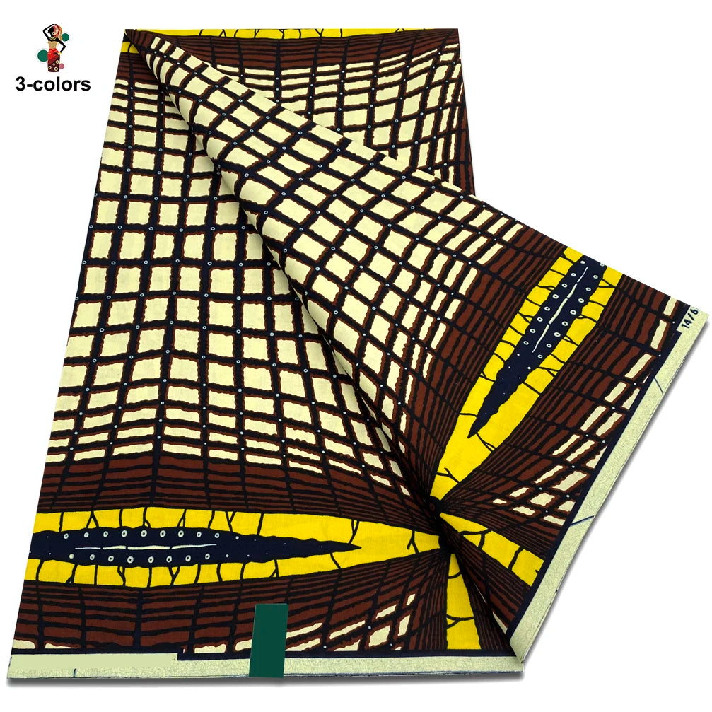 New Arrival High Quality Original 100% Cotton Wax Print Guaranteed Veritable Ankara African Real Wax Fabric Soft Pagne for Dress