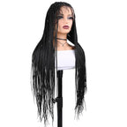 Synthetic Full Lace Wig Braided Wigs For Black Women Cornrow Box Wig Braid 36 Inches Braiding Hair Knotless Box Braids Wigs