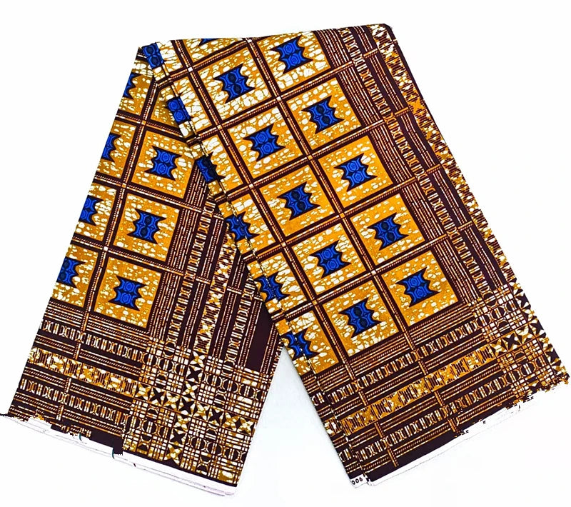 Veritable Soft Real  6yards For Party Dress Africna Wax Print Fabric Pagne Wax Material DIY Dress 100% Cotton
