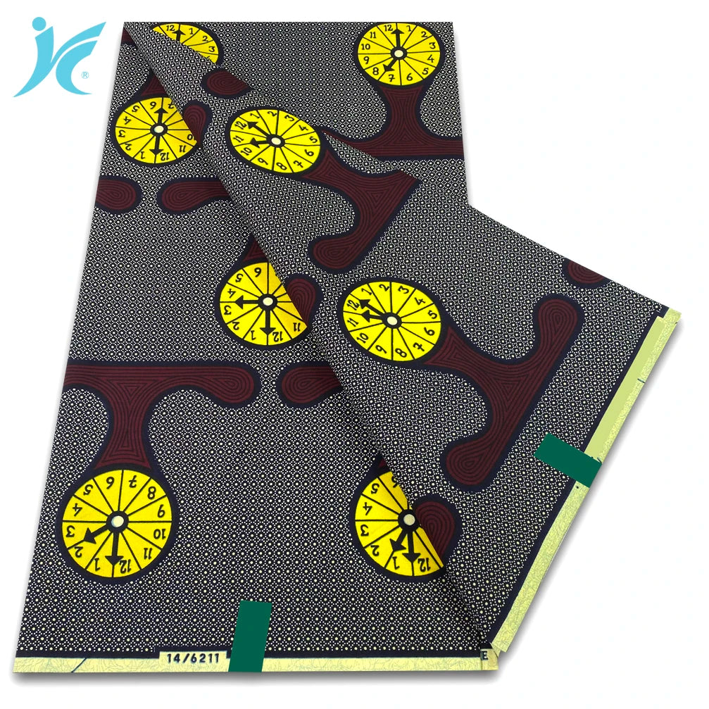Ankara Wax Fabric 6 Yards High Quality African Wax Print Fabric 100% Cotton Soft Dutch Hollandais Fabric for Men&Women Dresses