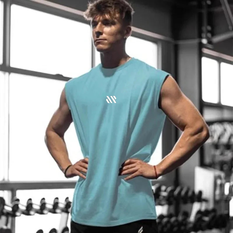 Men's Sleeveless Sports Shirt, Gym Fitness, Running, Quick Drying Vest, Breathable, Loose, Training, Summer Men's Wear