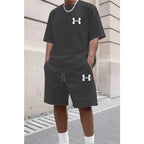 2026 Men's Sporty Suit Set, Including Short Shirt and Sports Shorts, Two Casual Suits