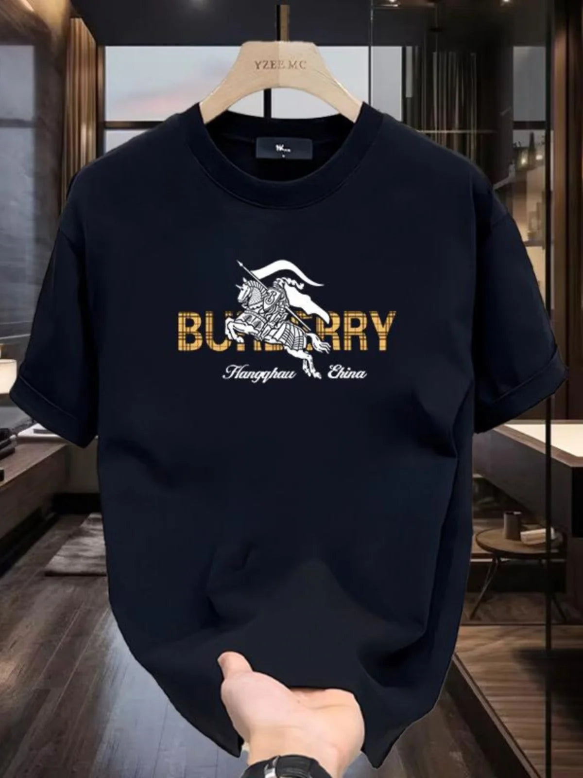 Men's  Women's Cotton Luxurious Letter Print T-shirts Short-sleeved T-shirts High-quality Sleeved Shirts Street Fashion Apparel