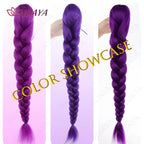 Synthetic Long Braided Purple Hair Ponytail Extensions Rumi Hairstyle Claw Clip Hair Wig for Women or Kids Costume for Chritmas