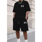 2026 Men's Sporty Suit Set, Including Short Shirt and Sports Shorts, Two Casual Suits