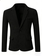 Men's White Business Suits For Casual Party Elegant Jacquard Suits Top High Quality Solid Clothes Basic Pocket Jacket