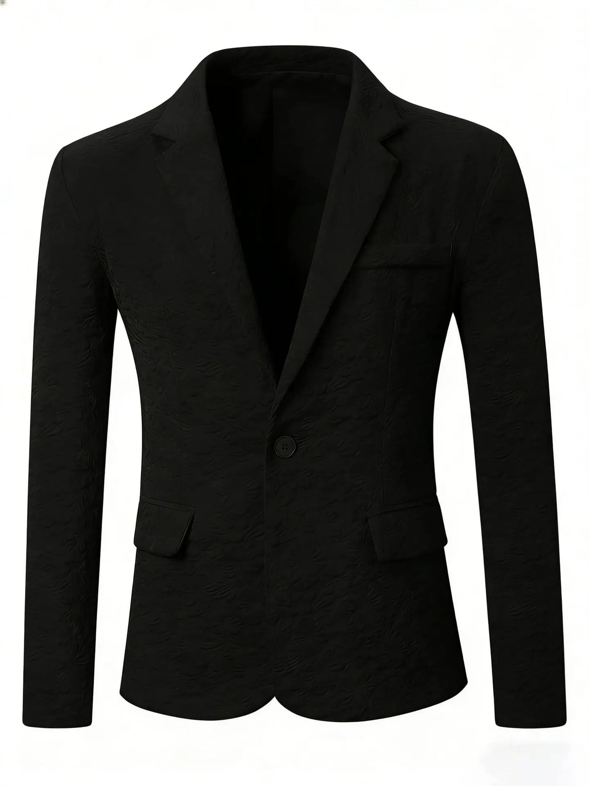 Men's White Business Suits For Casual Party Elegant Jacquard Suits Top High Quality Solid Clothes Basic Pocket Jacket