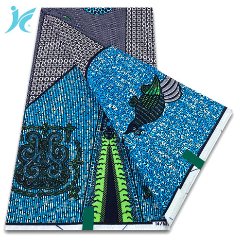 Ankara Wax Fabric 6 Yards High Quality African Wax Print Fabric 100% Cotton Soft Dutch Hollandais Fabric for Men&Women Dresses