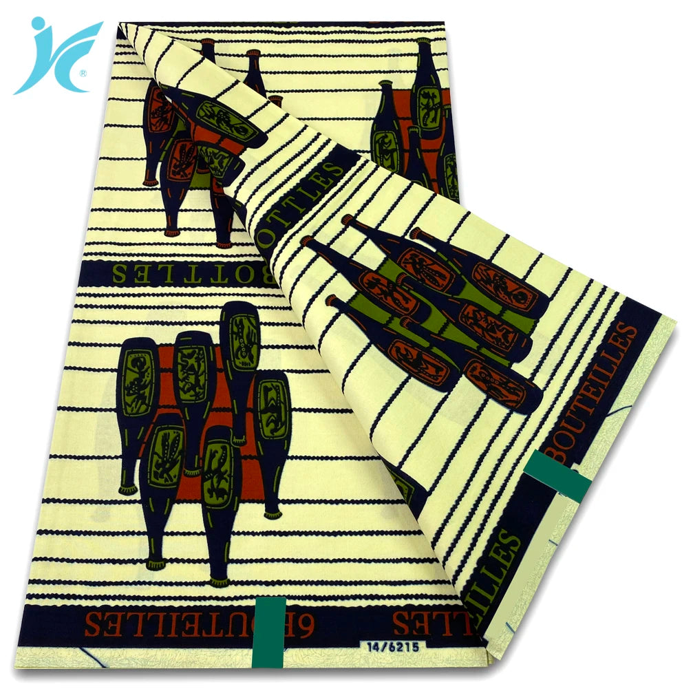 Ankara Wax Fabric 6 Yards High Quality African Wax Print Fabric 100% Cotton Soft Dutch Hollandais Fabric for Men&Women Dresses