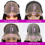 250% Density Straight Short Bob Wig 13x4 13x6 HD Lace Front Brazilian Remy Human Hair Glueless Ready to Wear Pre Plucked For Black Women