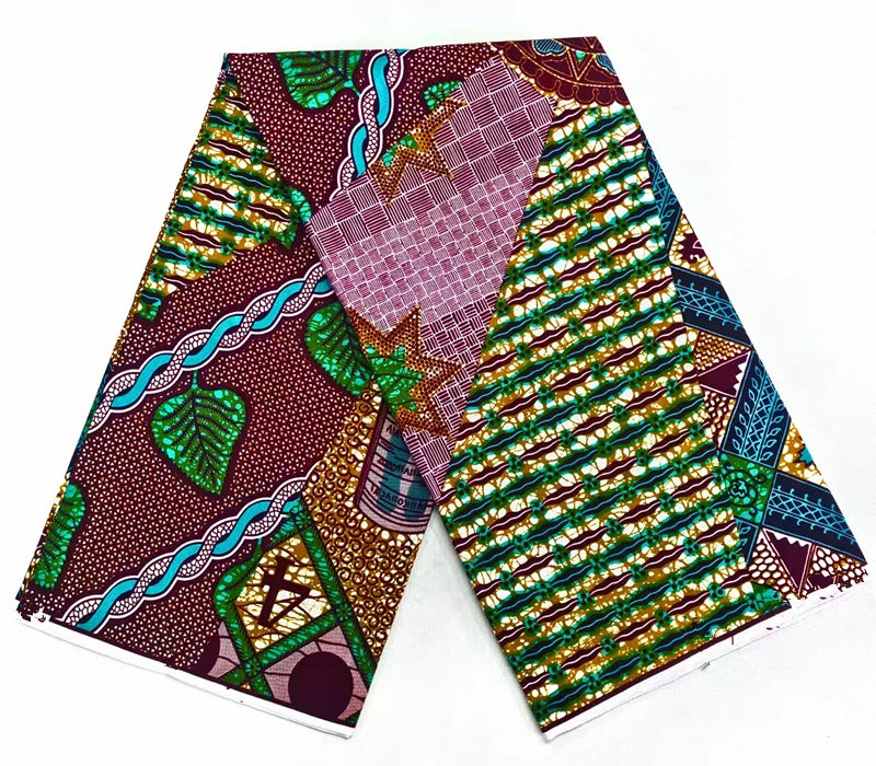 Veritable Soft Real  6yards For Party Dress Africna Wax Print Fabric Pagne Wax Material DIY Dress 100% Cotton