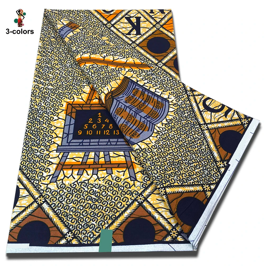 New Arrival High Quality Original 100% Cotton Wax Print Guaranteed Veritable Ankara African Real Wax Fabric Soft Pagne for Dress