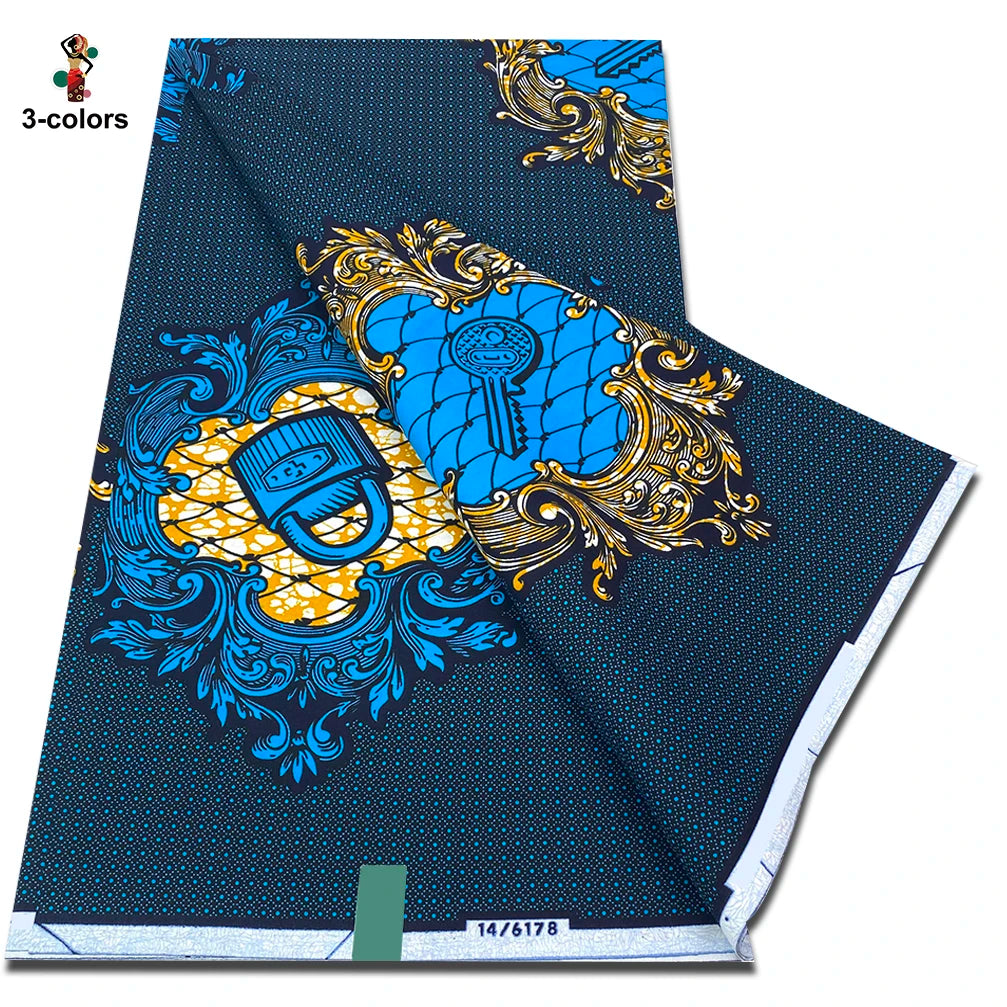 New Arrival High Quality Original 100% Cotton Wax Print Guaranteed Veritable Ankara African Real Wax Fabric Soft Pagne for Dress