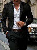 Men's White Business Suits For Casual Party Elegant Jacquard Suits Top High Quality Solid Clothes Basic Pocket Jacket