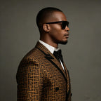 Men Suits 2 Piece Peaked Lapel Double Breasted Fashion Prom Suits Slim Fit Blazer Sets Brown Plaid Mens Wedding Wear Coat+Pant