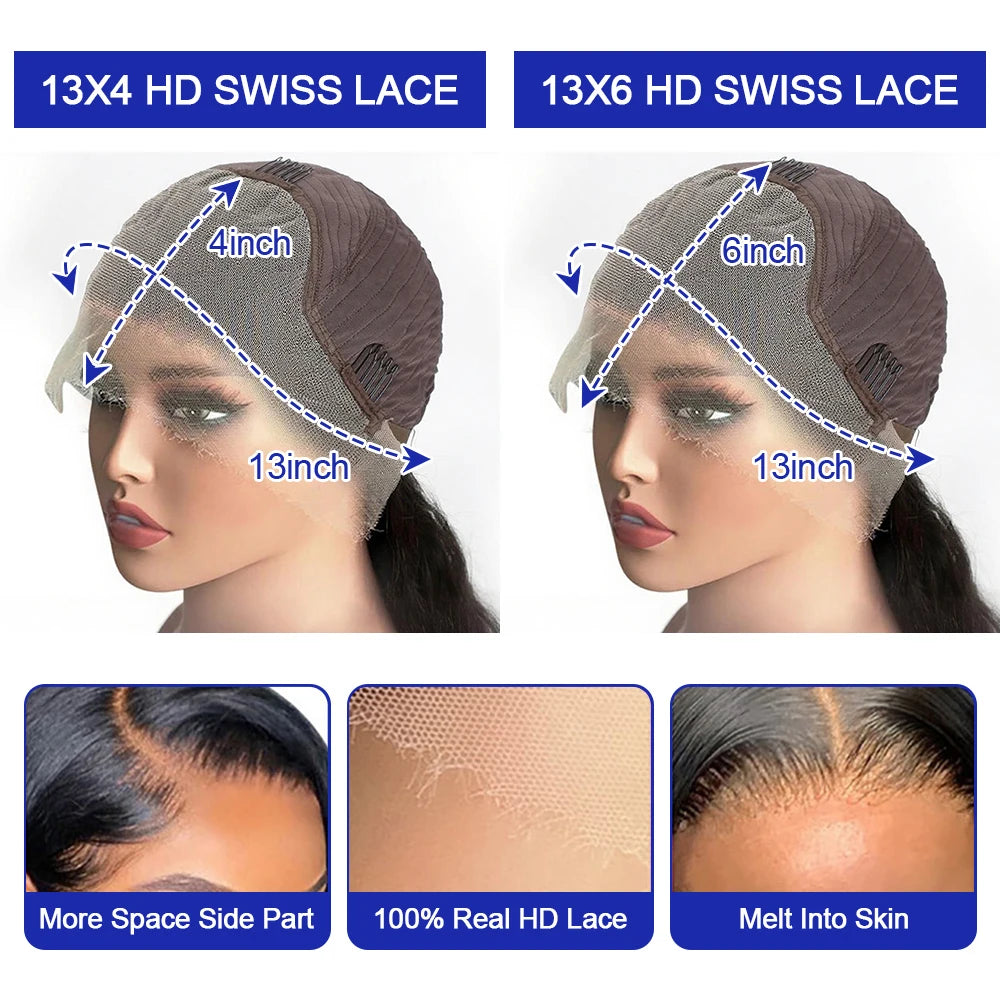 Brazilian Water Curly 13x4 Lace Front Short Bob Glueless Wig Human Hair Deep Wave 13X6 Hd Lace Frontal Wig For Women 250 Density Pre Bleached Knots Natural Color