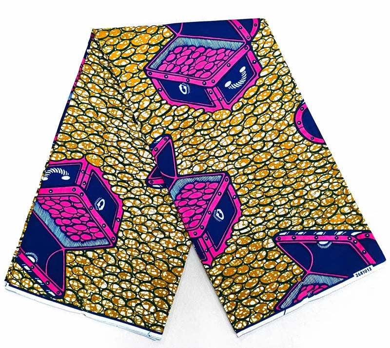 Veritable Soft Real  6yards For Party Dress Africna Wax Print Fabric Pagne Wax Material DIY Dress 100% Cotton