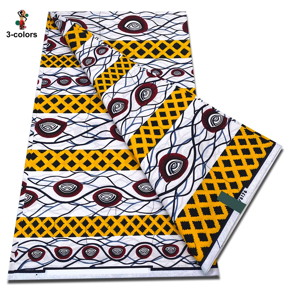 New Arrival High Quality Original 100% Cotton Wax Print Guaranteed Veritable Ankara African Real Wax Fabric Soft Pagne for Dress
