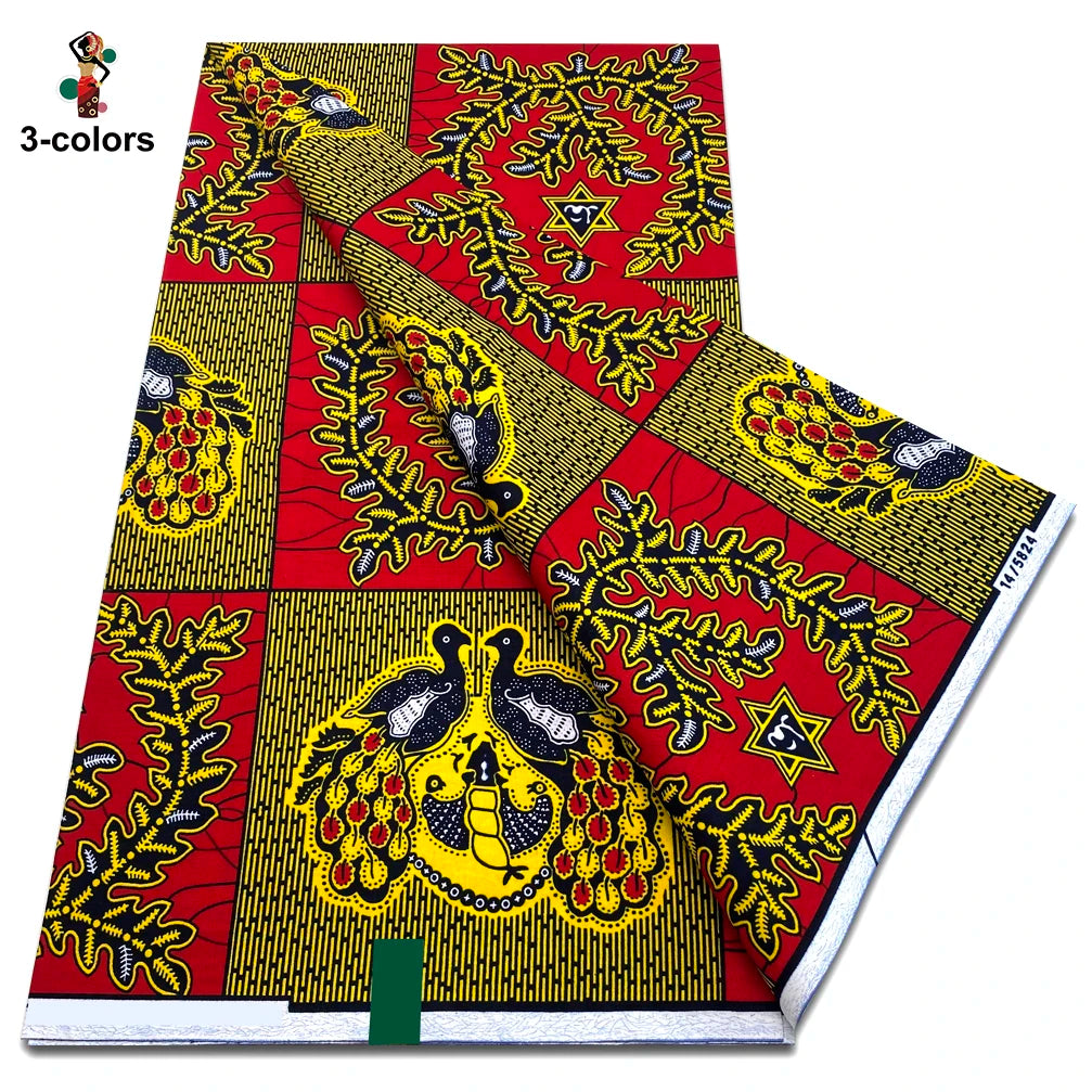 New Arrival High Quality Original 100% Cotton Wax Print Guaranteed Veritable Ankara African Real Wax Fabric Soft Pagne for Dress