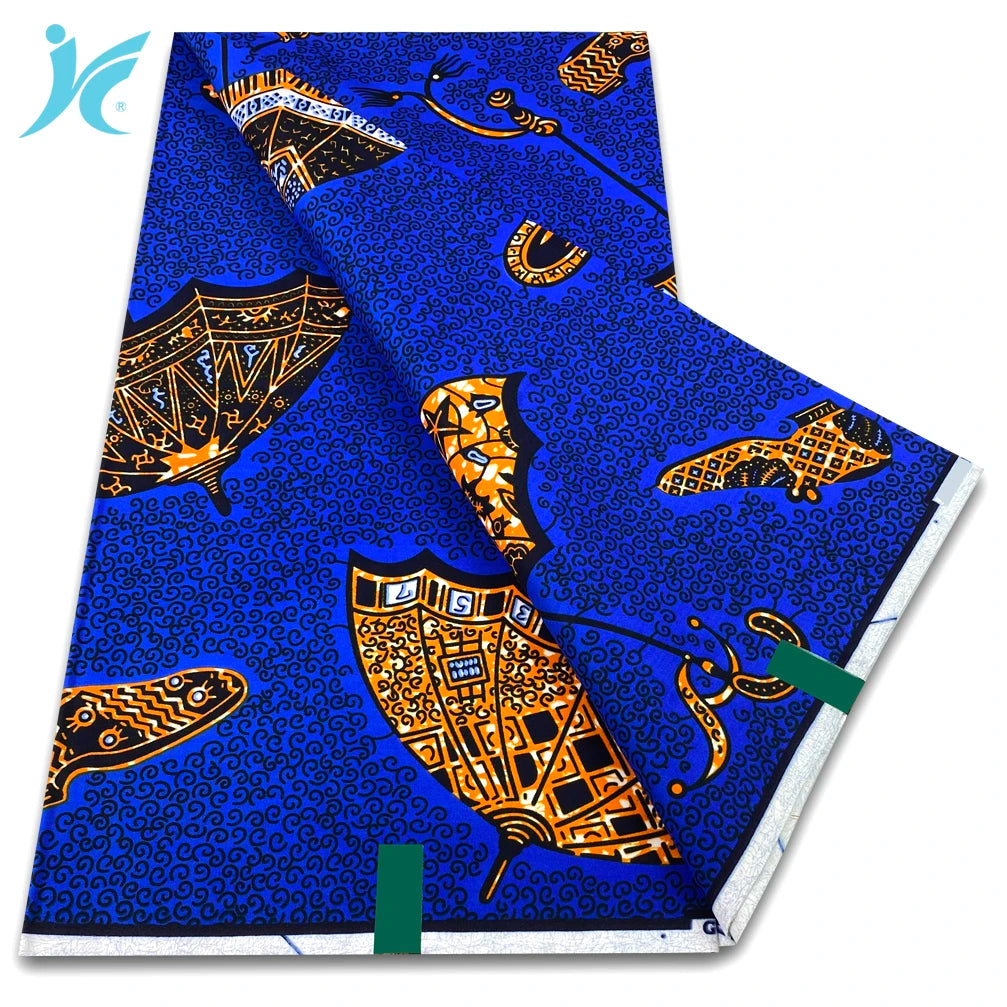 Ankara Wax Fabric 6 Yards High Quality African Wax Print Fabric 100% Cotton Soft Dutch Hollandais Fabric for Men&Women Dresses